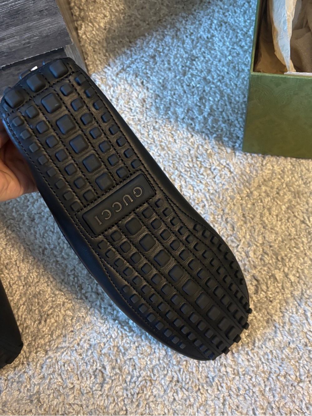 Gucci Black GG Canvas & Leather Slip-On Loafers with Interlocking G - Picture 11 of 11